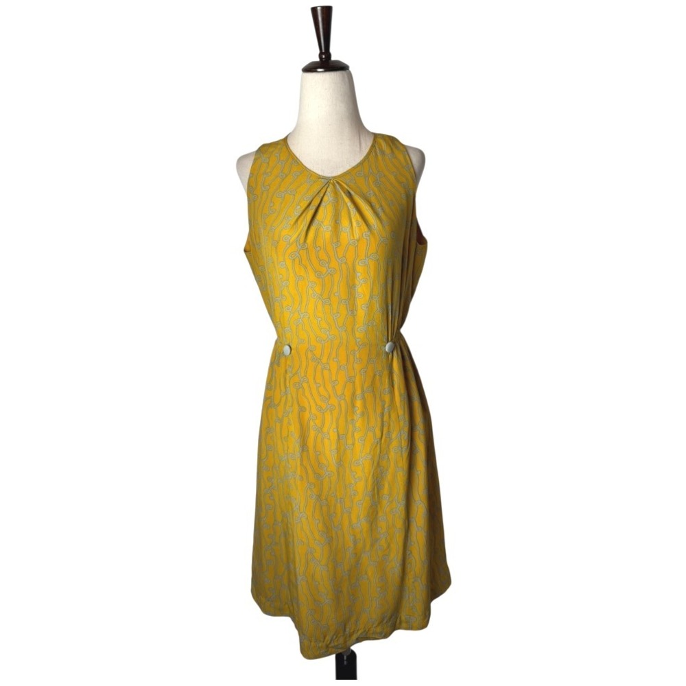 Girls From Savoy Anthropologie Dress Women 4 Yellow Ribbon Silk Take Action